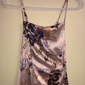 G by Guess - Nicolette ASYM slit dress - pink color multi